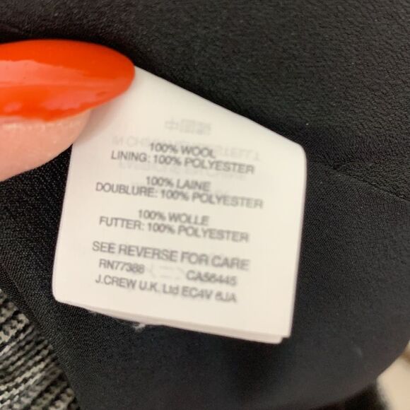 J. Crew Collection 100% Wool Houndstooth Plaid Paper Bag Midi Belted Skirt Sz S - Picture 8 of 12